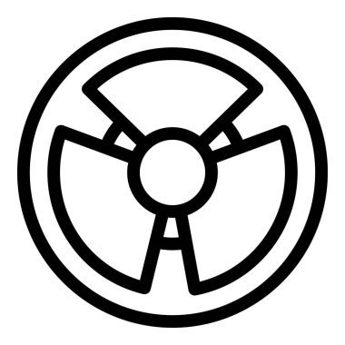 Tehlike ve nükleer kirliliği temsil eden koyu siyah radyoaktif tehlike uyarısı simgesi