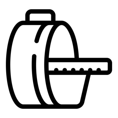 Abdominal tekerleğin siyah ana hatlı simgesi, çekirdek güçlendirme ve kas egzersizlerinde kullanılan popüler bir fitness ekipmanı.