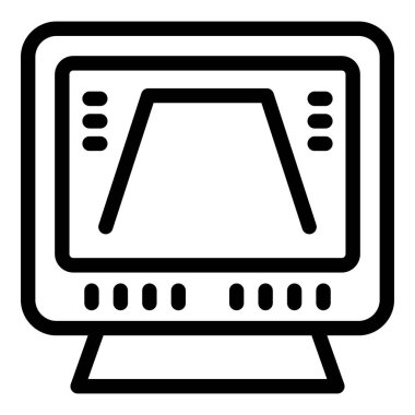 Bir bilgisayar ekranının satır resim simgesi azalan bir çizgi grafiğini gösterir, finansal kaybı veya pazar düşüşlerini temsil eder