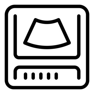 Klinikteki hamilelik muayenesi sırasında ekranda cenini gösteren ultrason makinesi.