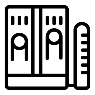 Çocuklar için boyunu gösteren ölçü cetveline sahip umumi tuvalet simgesi