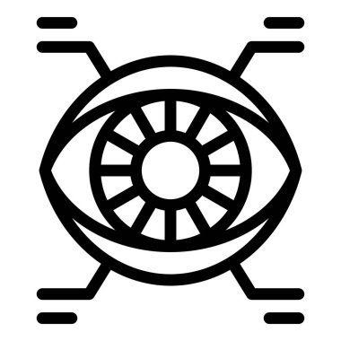 Dijital göz taraması ve veri akışı yoluyla bilgi analizi, yapay zeka kavramını temsil eder.