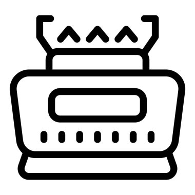 Kamp sobasının basit bir ikonu ısı üretiyor, açık hava yemeklerini temsil etmek için mükemmel.