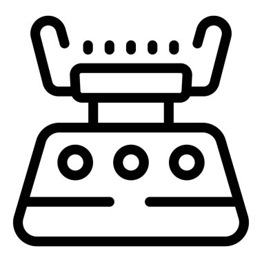 Bilim deneyi için çözeltiyi ısıtan bir laboratuvar ısıtıcısının simgesi