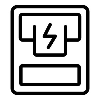 Bir elektrikli araba şarj istasyonunu temsil eden çizgi simgesi, sürdürülebilir ulaşım ve yeşil enerjiyi simgeliyor