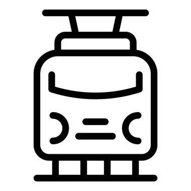 Tramvayın şehir bölgelerindeki toplu taşımayı sembolize eden basit bir taslak simgesi