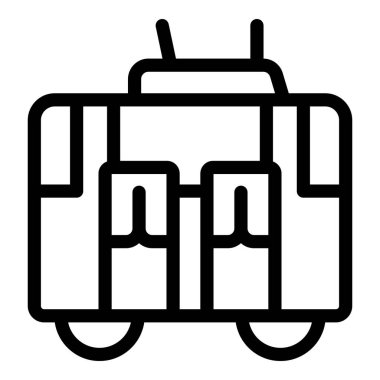 Raylarda giden bir tramvayın simgesi.