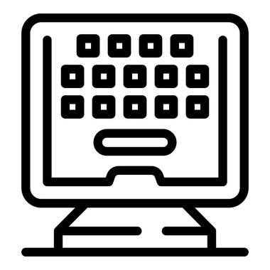 Bir bilgisayar ekranının parola giriş arayüzünü gösteren basit, kalın satır simgesi