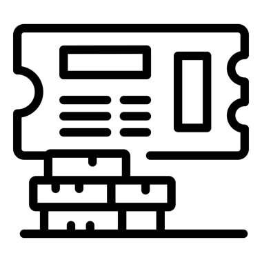 Biletler istiflenmiş kutuların üzerinde, nakliye endüstrisindeki malların organize hareketini sembolize ediyor.