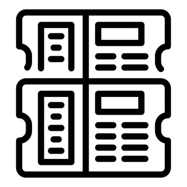 Bir olaya erişim izni veren iki biletin basit simgesi