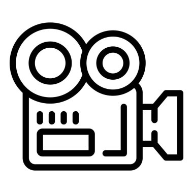 İki büyük lensli klasik bir sinema kamerasının basit bir sanat simgesi...