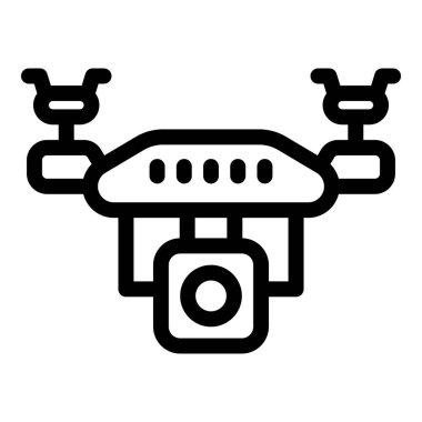 İnsansız hava aracı bir video görüntüsü kaydediyor. Basit bir siyah beyaz simgesi.