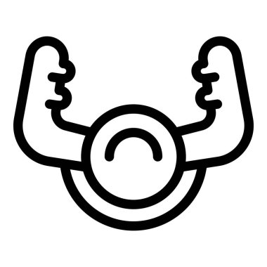 Durağan bisiklet eğitmeni simgesi, dış hat biçimi, beyaz arkaplanda izole edilmiş