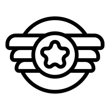 Kanatlı askeri rozet, ordu kuvvetlerinde başarı ödülü almış bir yıldızı gösteriyor.