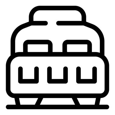 İki yastıklı bir çift kişilik yatağın basit bir simgesi. Tasarımlarında bir yatak odasını temsil etmek için mükemmel.