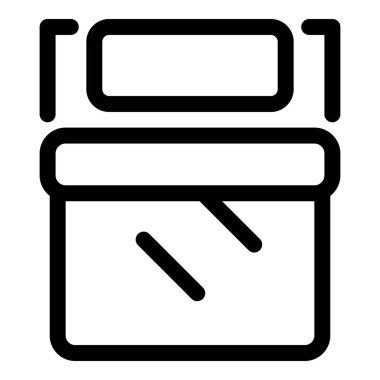 İki yastıklı çift kişilik yatağı temsil eden basit bir siyah çizgi resim ikonu, oteller, seyahat ve rezervasyon için internet siteleri ve uygulamalar için idealdir.