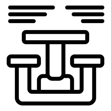 Piknik masasının güneş gölgesi altında sıralı simgesi.