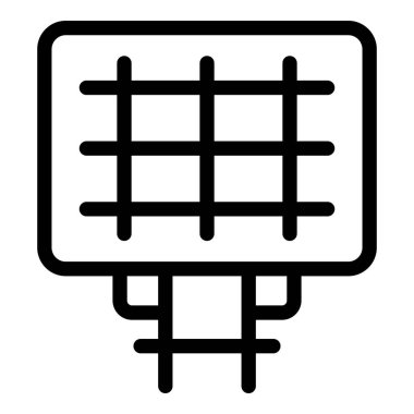 Güneş panelini temsil eden basit bir çizgi simgesi, güneş ışığını yakalıyor ve onu yenilenebilir enerjiye dönüştürüyor
