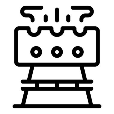 Barbekü ızgarası duman yayıyor, açık hava yemeklerini ve yaz toplantılarını simgeliyor.