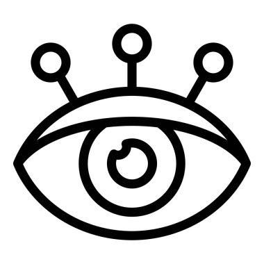 Tepesinde sinirsel dürtüleri temsil eden üç bağlantısı olan bir göz çizgisi resim simgesi