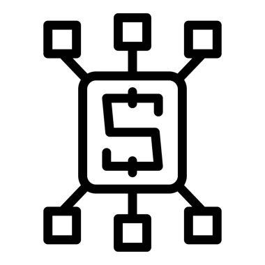 Birbirine bağlı unsurlar aracılığıyla çevrimiçi iş planlamasını temsil eden dijital strateji simgesi