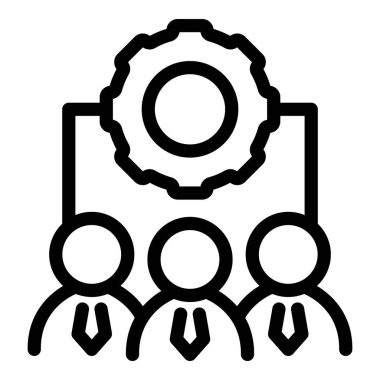 Üç işadamı birlikte çalışıyor, çözümler buluyor ve takım çalışmasını sembolize eden bir donanımla fikirler üretiyorlar.