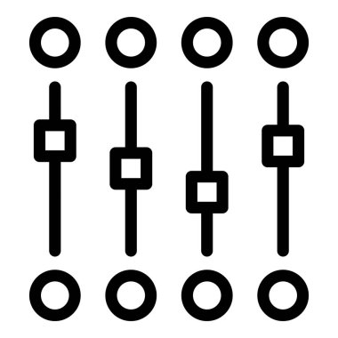 Ses karıştırma ve ses mühendisliği kavramını temsil eden ayarlanabilir kaydıraçlı bir ses kontrol paneli sunumu