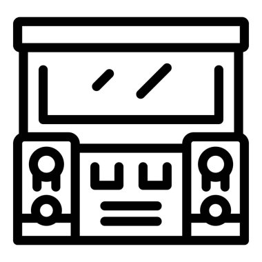 Kahve makinesini temsil eden basit bir simge. Taze ve aromatik bir kahve demliyor.