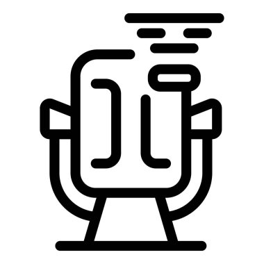 Radyo stüdyosundan podcast yayınlayan basit bir mikrofon simgesi