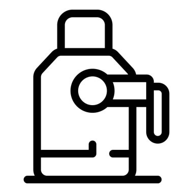 Elektrikli su ısıtıcısının kabzası ve kapağı olan siyah taslak simgesi