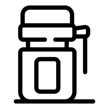 Kahve makinesinin basit bir simgesi. Taze kahve demliyor.