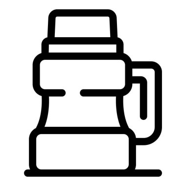 Termos çizgisi simgesi. Kamp veya yürüyüş projeleri için mükemmel.