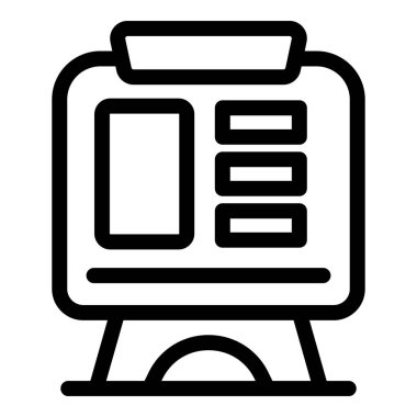 Etkileşimli bilgi kiosku geniş bir dijital dokunmatik ekranda kamu verileri ve navigasyonunu gösteriyor