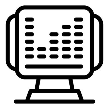 Bir müzik çalar arayüzü gösteren bilgisayar ekranı, bir ses spektrum analizcisi ile tamamlanmış