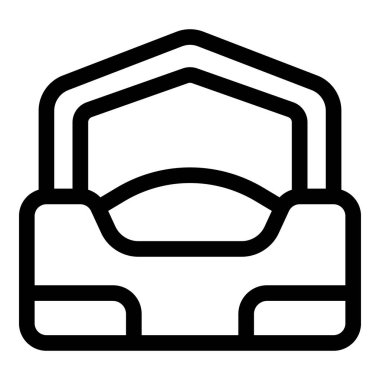 Simple minimalist line art icon of a storage box with lid, perfect for topics of storing and organizing clipart