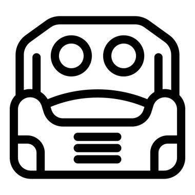 VR kulaklık takan bir robotun basit çizgi simgesi, teknoloji ve oyun projeleri için mükemmel