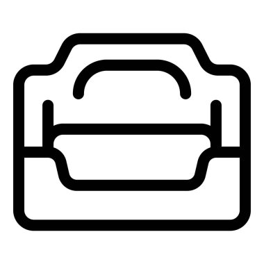 Araçları düzenlemek için boş bir araç kutusunun basit siyah beyaz simgesi