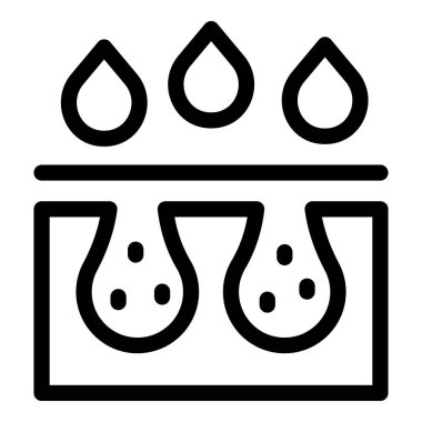 Su arıtma sisteminin çizgi simgesi, kirliliği temizler, su arıtma kavramını temsil eder