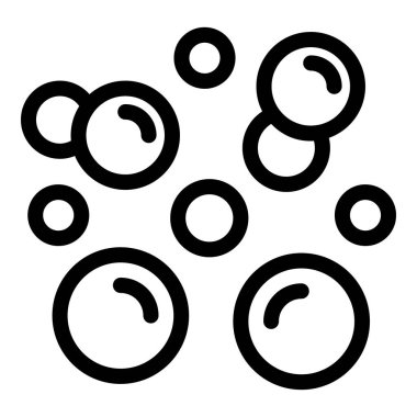 Yüzen sabun baloncuklarını tasvir eden basit ama etkili bir ikon, temizlik, banyo zamanı ve tazelik gibi kavramları temsil etmek için mükemmel.