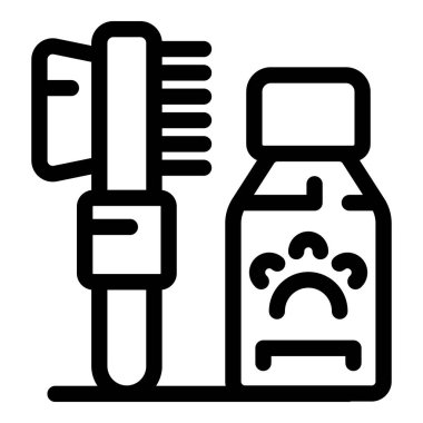 Bir fırça ve kediler ve köpekler için bir şişe pire ilacı.