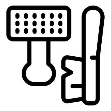 Bakım aletleri tara ve fırçala evcil hayvanlarına bakmak için.