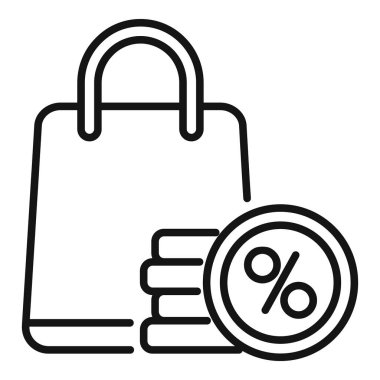 Bir para çekme programının doğrusal simgesi, müşteriler için indirimler ve ödüller alıyor