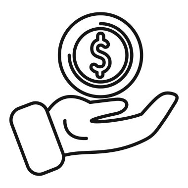 Yatırım ve finansal başarıyı resmeden büyük bir madeni para işadamının elinde.