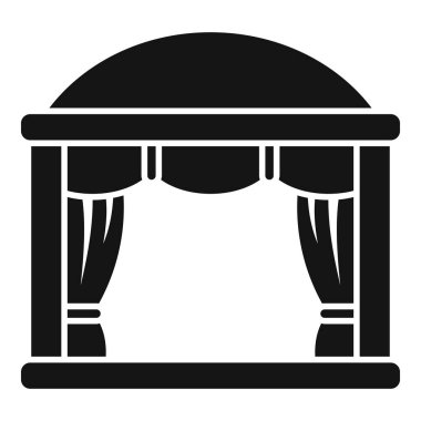 Sahnenin basit ve zarif simgesi tiyatro performansını temsil ediyor.