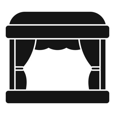 Kapalı perdeli boş bir tiyatro sahnesinin simgesi.