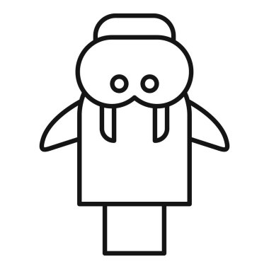 Şirin deniz aygırı çizgi film karakteri ayakta ve gülümsüyor