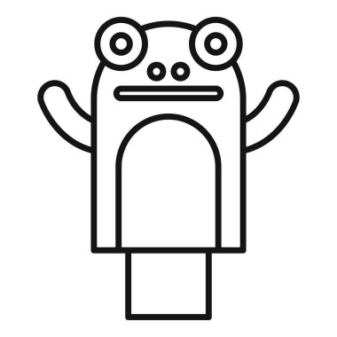 İki eliyle sallanan bir kurbağa dondurmasının basit taslak simgesi