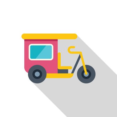 Asya şehirlerinde yaygın bir toplu taşıma aracı olan renkli çekçek bir sonraki yolcusunu bekliyor.