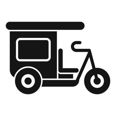 Asyalı bir motosikleti temsil eden basit bir simge, geleneksel bir toplu taşıma yöntemi