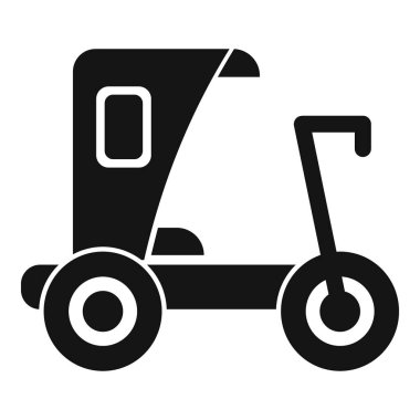 Geleneksel Asya triportörünün basit bir simgesi, yaygın bir ulaşım biçimi.